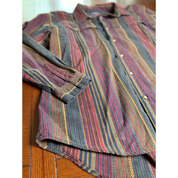 Vintage Guess Georges Marciano 90s Stripe Button Up Shirt Mens Large Made in USA - Picture 3 of 9